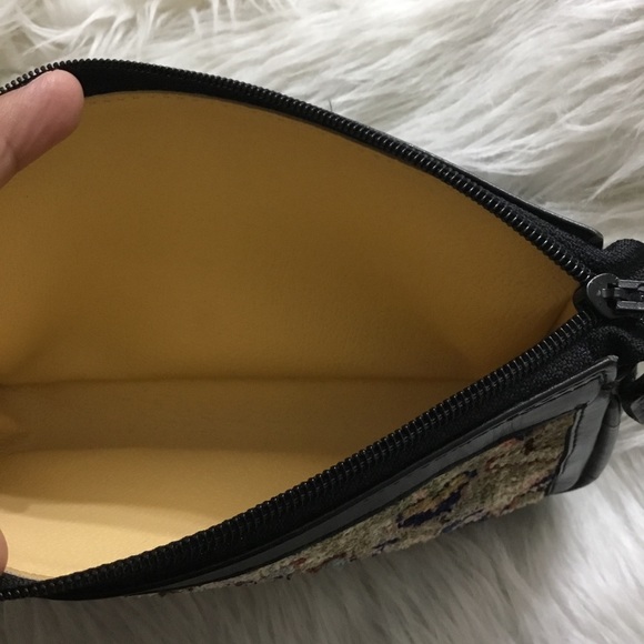 Boho Black leather tapestry shoulder purse - Picture 3 of 8